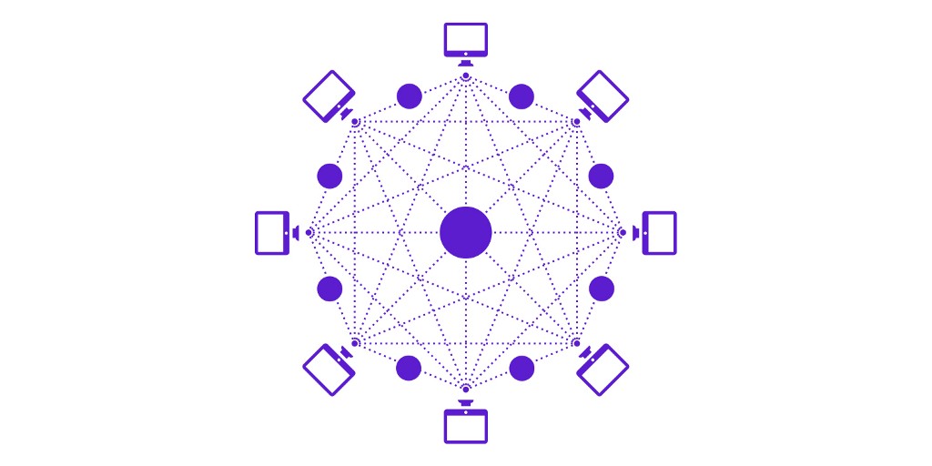 blockchain icon purple graph