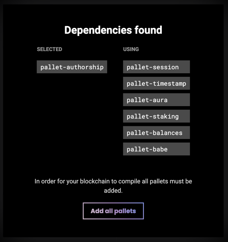 Substrate Starter Kit dependencies