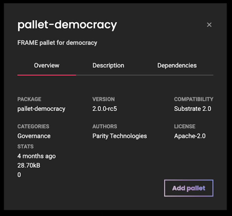 Substrate pallet democracy chooser