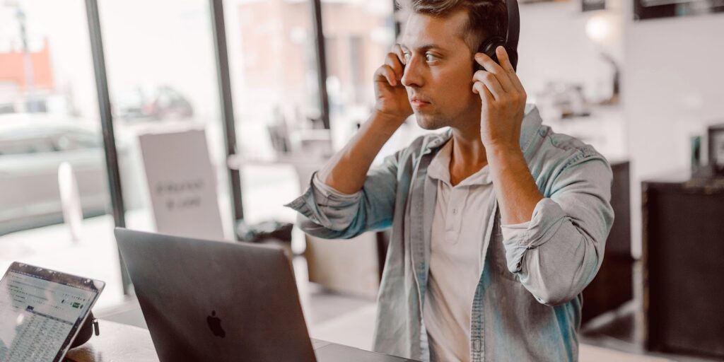 guy with headphones